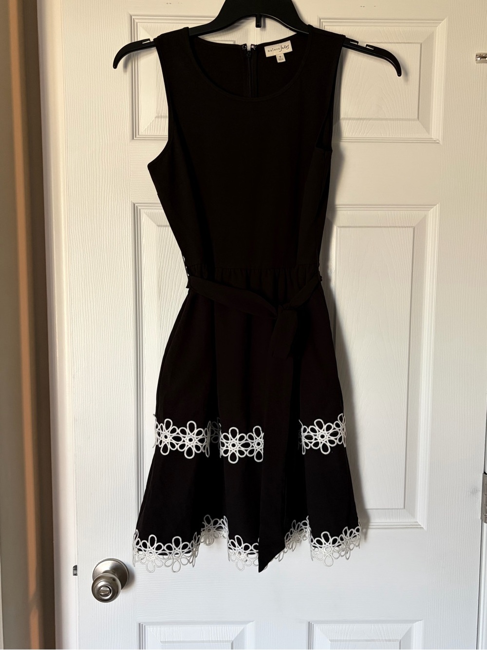 maison Jules Lace Trim Black & White Dress